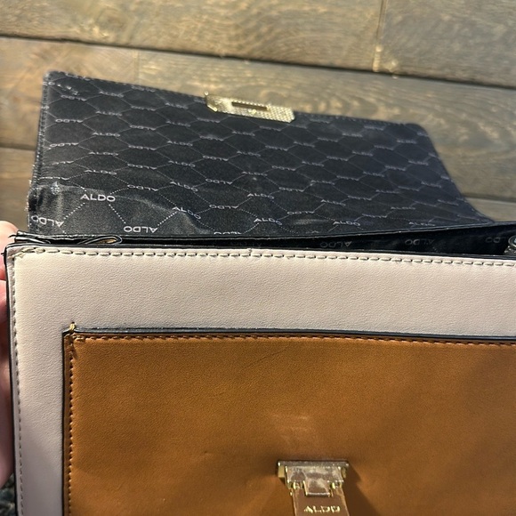 ALDO Anniebrook Flap Satchel Crossbody Colorblock Purse Pre Loved Condition PICS - Picture 8 of 13